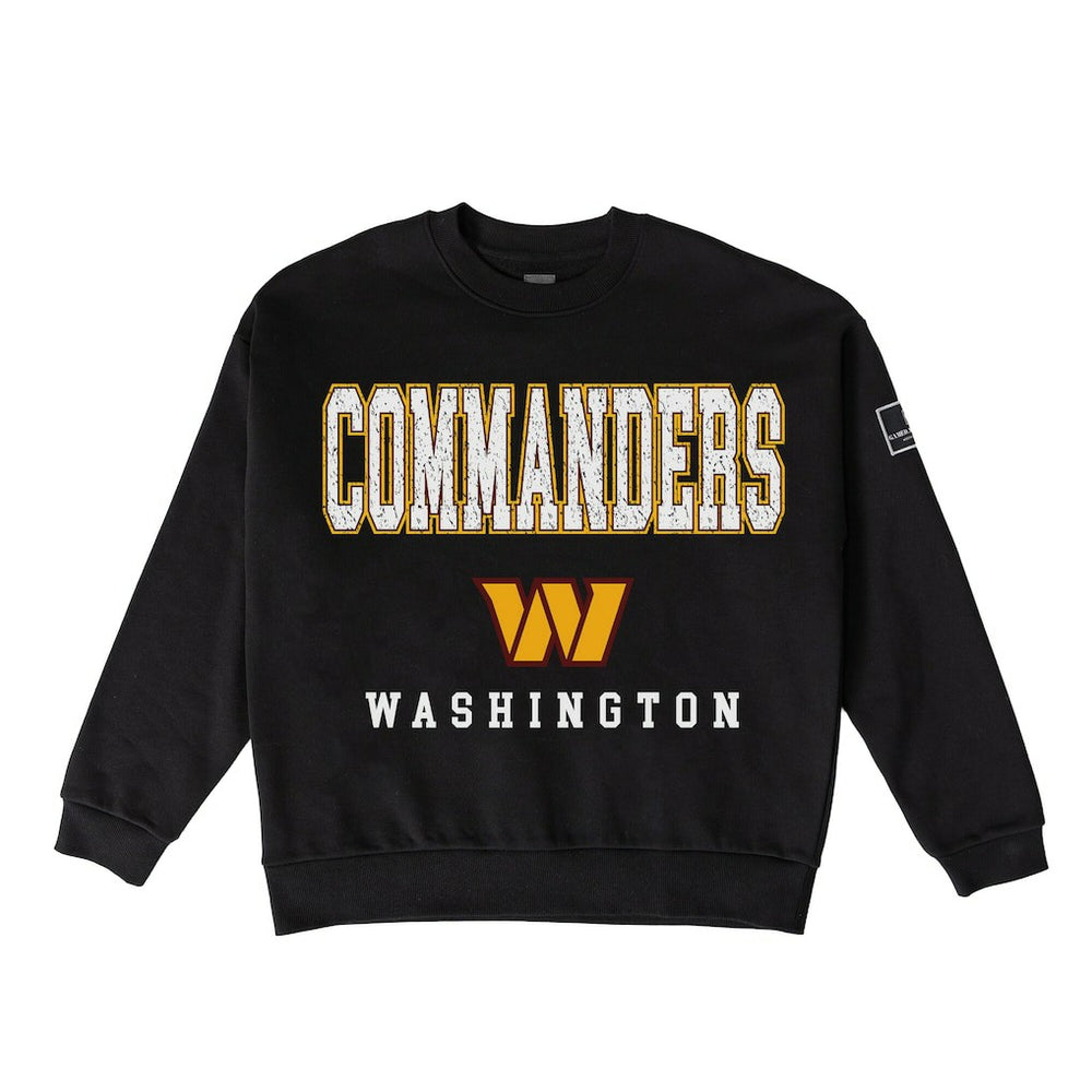 NFL Washington Commanders Gameday Couture Women's Oversized Level Up Black Label Premium Fleece Sweatshirt