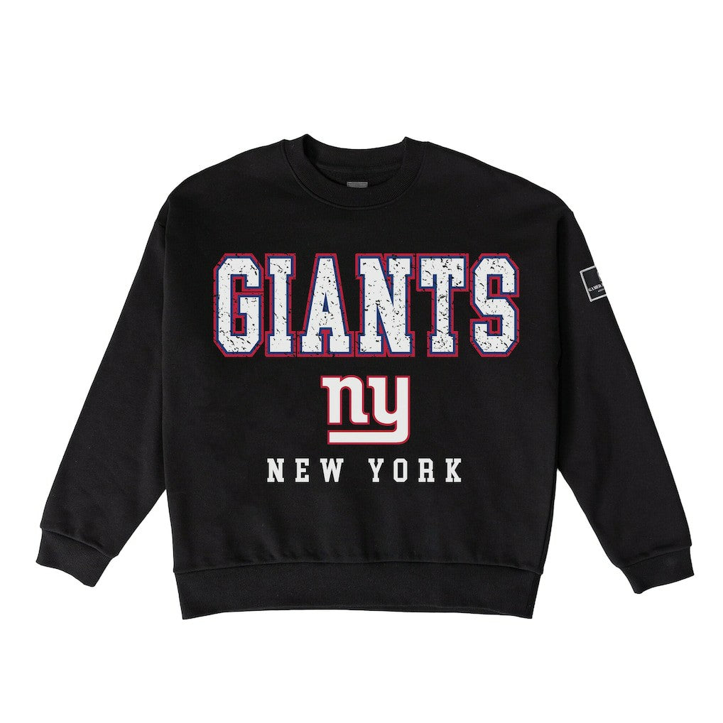 NFL New York Giants Gameday Couture Women's Oversized Level Up Black Label Premium Fleece Sweatshirt