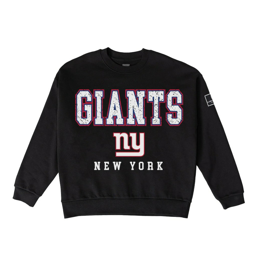 NFL New York Giants Gameday Couture Women's Oversized Level Up Black Label Premium Fleece Sweatshirt