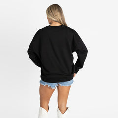 NFL Miami Dolphins Gameday Couture Women's Oversized Level Up Black Label Premium Fleece Sweatshirt