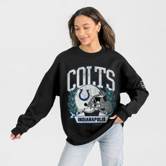NFL Indianapolis Colts Gameday Couture Women's Oversized Victory Lane Black Label Premium Fleece Sweatshirt