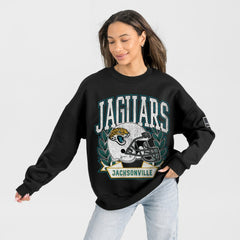 NFL Jacksonville Jaguars Gameday Couture Women's Oversized Victory Lane Black Label Premium Fleece Sweatshirt