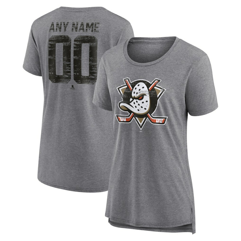 Anaheim Ducks Women's Heritage Custom Tri-Blend T-Shirt