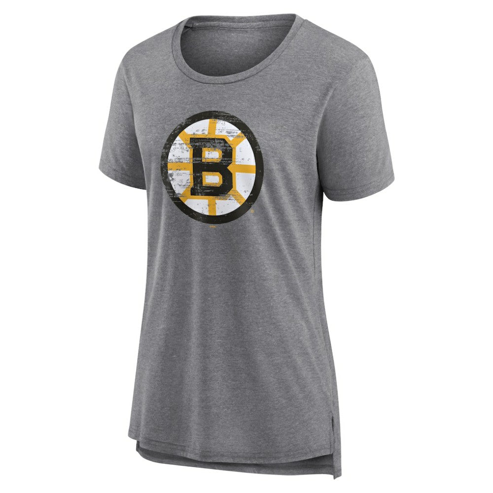 Boston Bruins Women's Heritage Custom Tri-Blend T-Shirt