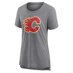 Calgary Flames Women's Heritage Custom Tri-Blend T-Shirt