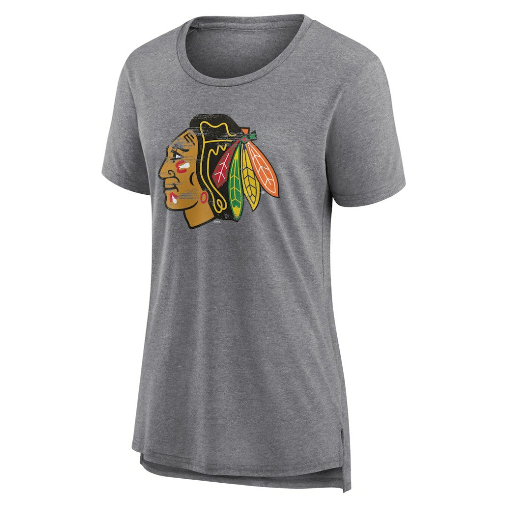 Chicago Blackhawks Women's Heritage Custom Tri-Blend T-Shirt