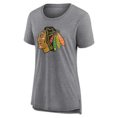 Chicago Blackhawks Women's Heritage Custom Tri-Blend T-Shirt
