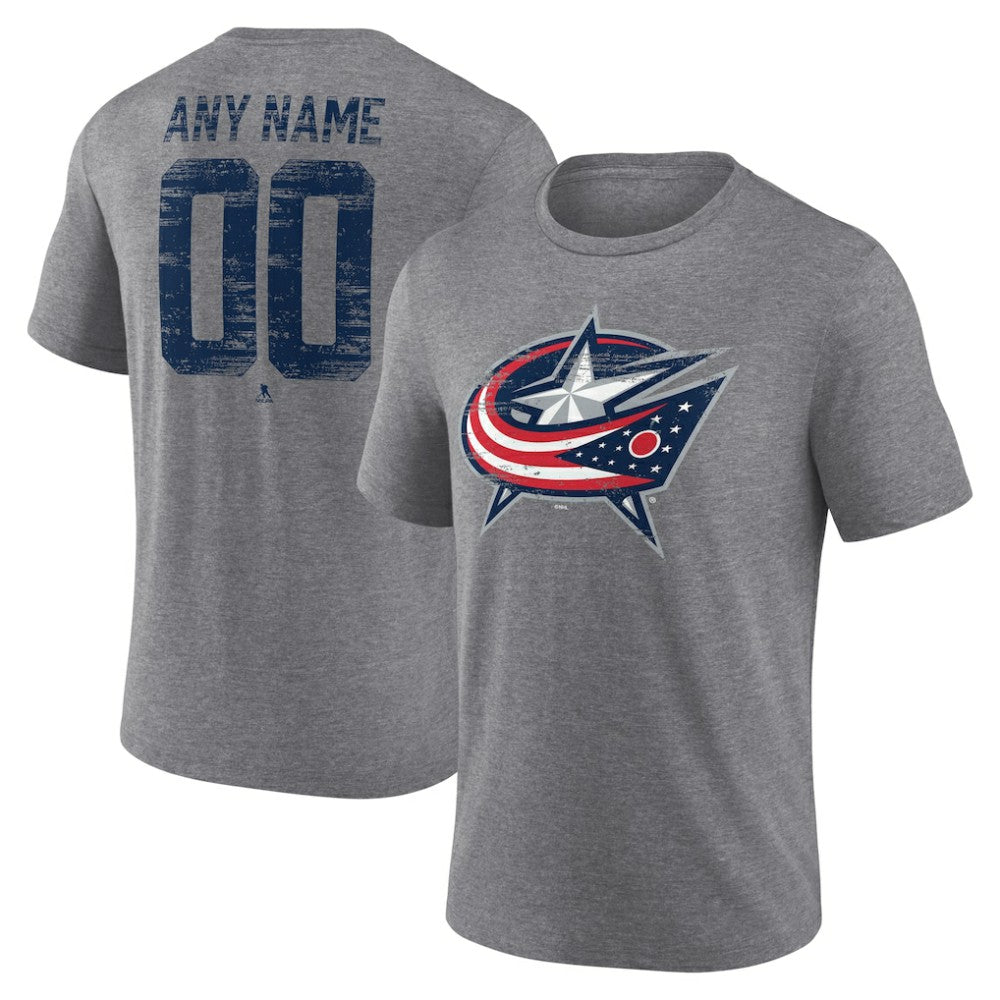 Columbus Blue Jackets Heritage Custom Tri-Blend T-Shirt