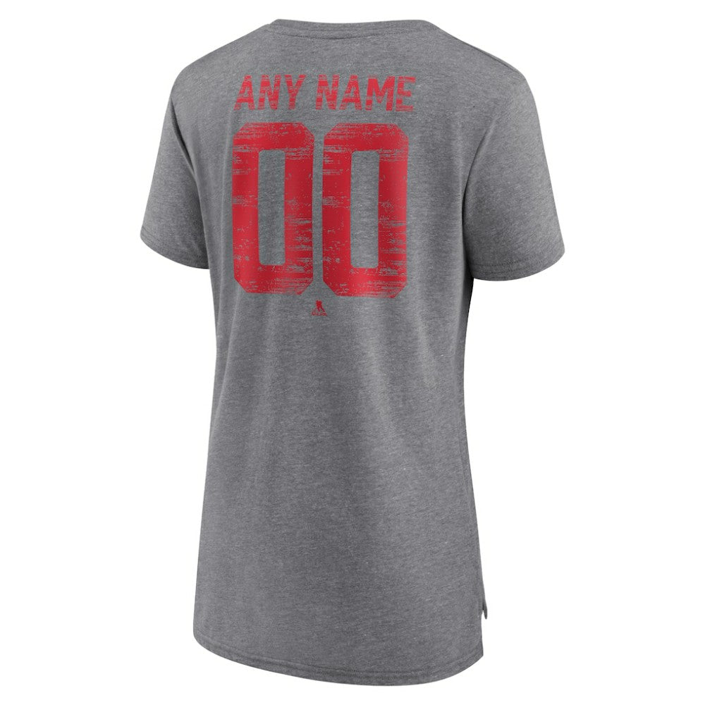 Detroit Red Wings Women's Heritage Custom Tri-Blend T-Shirt