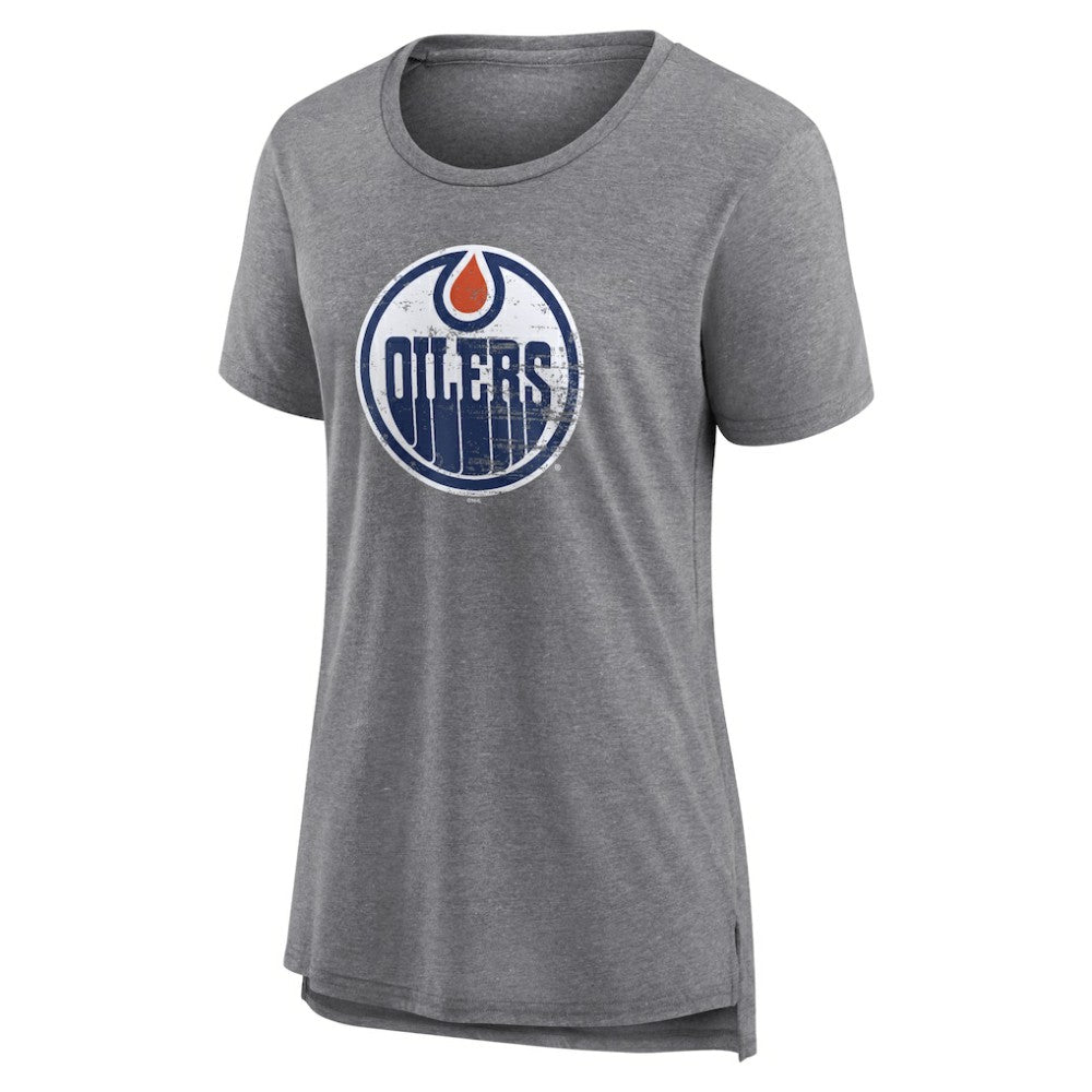 Edmonton Oilers Women's Heritage Custom Tri-Blend T-Shirt