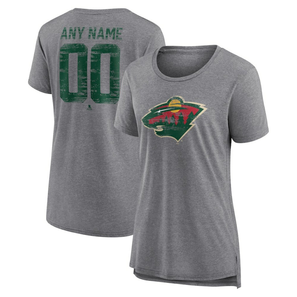 Minnesota Wild Women's Heritage Custom Tri-Blend T-Shirt