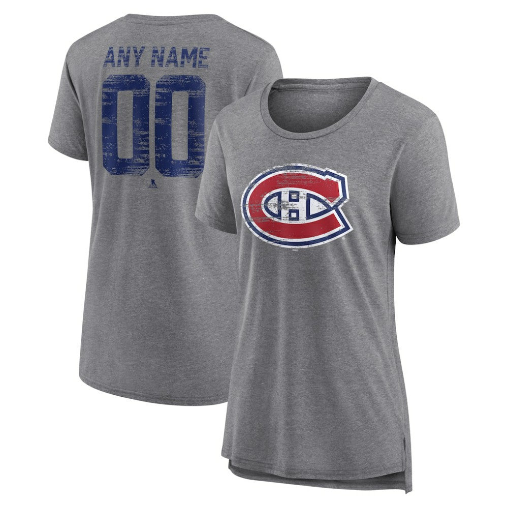 Montreal Canadiens Women's Heritage Custom Tri-Blend T-Shirt