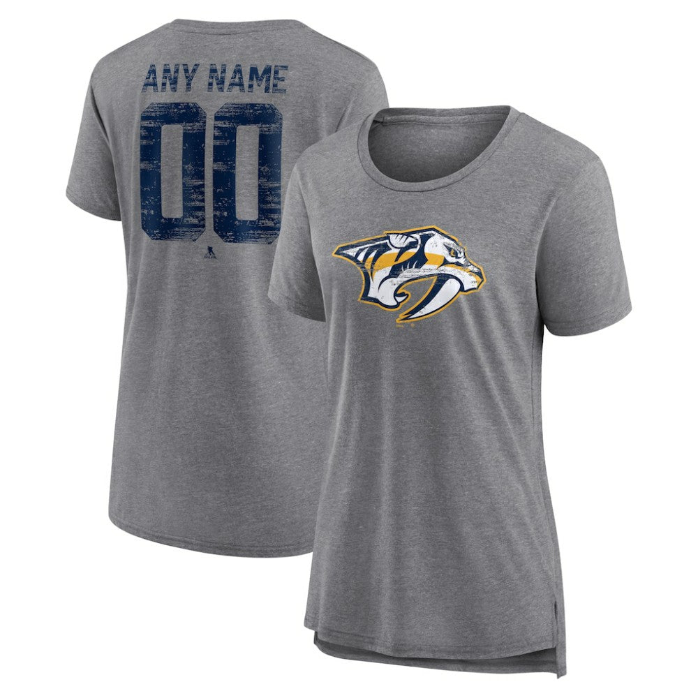 Nashville Predators Women's Heritage Custom Tri-Blend T-Shirt