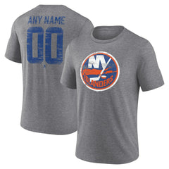 New York Islanders Heritage Custom Tri-Blend T-Shirt