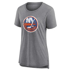 New York Islanders Women's Heritage Custom Tri-Blend T-Shirt