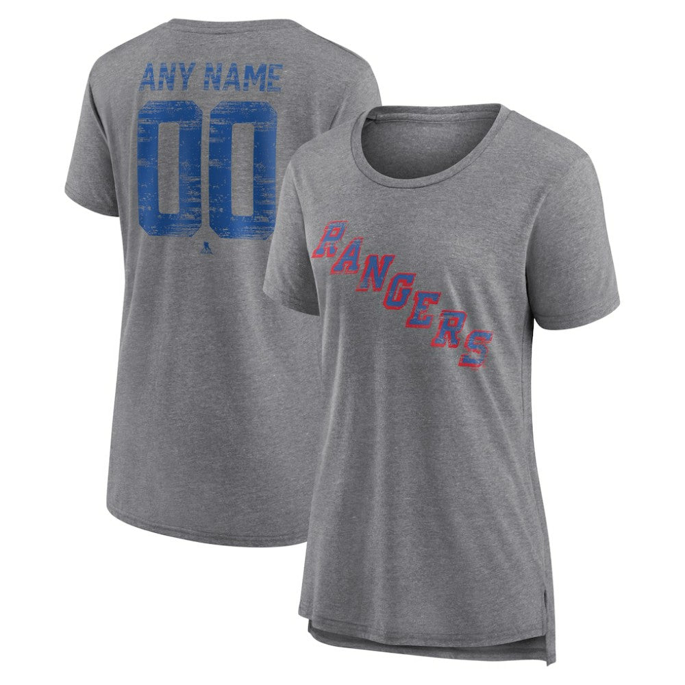 New York Rangers Women's Heritage Custom Tri-Blend T-Shirt