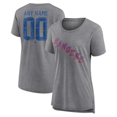 New York Rangers Women's Heritage Custom Tri-Blend T-Shirt