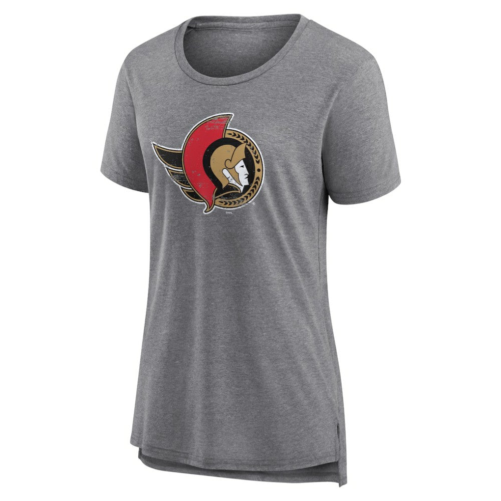 Ottawa Senators Women's Heritage Custom Tri-Blend T-Shirt