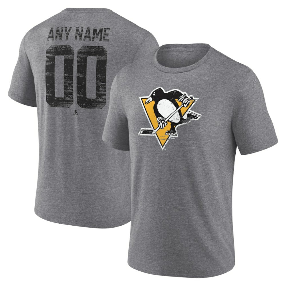 Pittsburgh Penguins Heritage Custom Tri-Blend T-Shirt