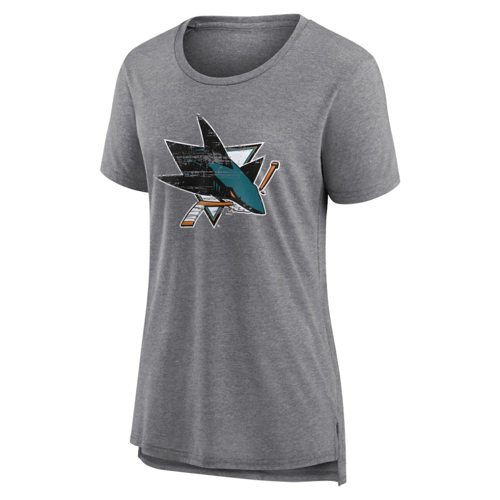 San Jose Sharks Women's Heritage Custom Tri-Blend T-Shirt