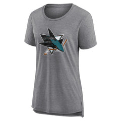 San Jose Sharks Women's Heritage Custom Tri-Blend T-Shirt