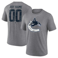 Vancouver Canucks Heritage Custom Tri-Blend T-Shirt