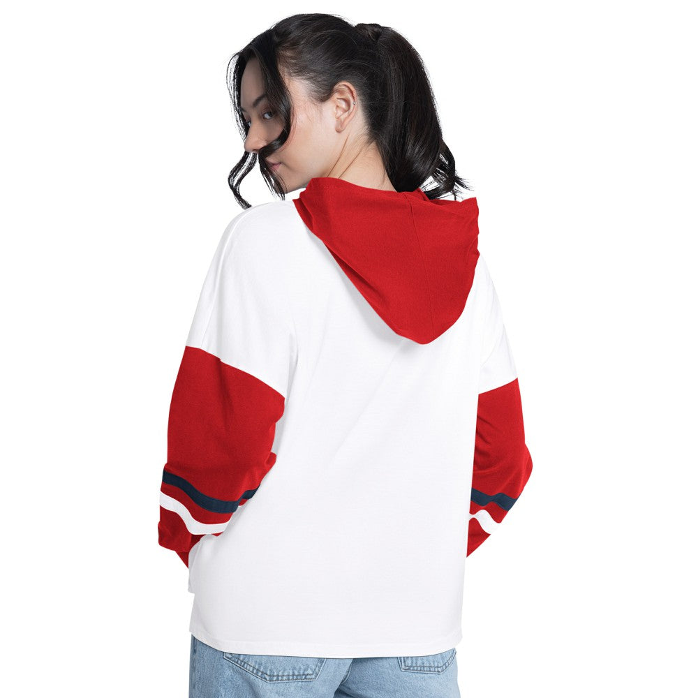St. Louis Cardinals G-III 4Her by Carl Banks Women's Key Player Oversized Hooded Long Sleeve T-Shirt - White/Red