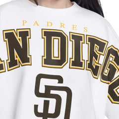 San Diego Padres G-III 4Her by Carl Banks Women's Bleachers Cropped Pullover Sweatshirt - White