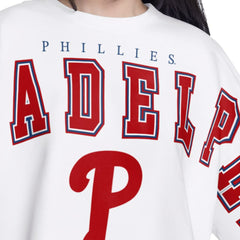 Philadelphia Phillies G-III 4Her by Carl Banks Women's Bleachers Cropped Pullover Sweatshirt - White