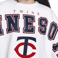 Minnesota Twins G-III 4Her by Carl Banks Women's Bleachers Cropped Pullover Sweatshirt - White