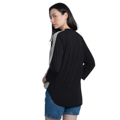 Pittsburgh Pirates G-III 4Her by Carl Banks Women's Speed Training 3/4-Sleeve Rhinestone V-Neck T-Shirt - Black/Heather Black