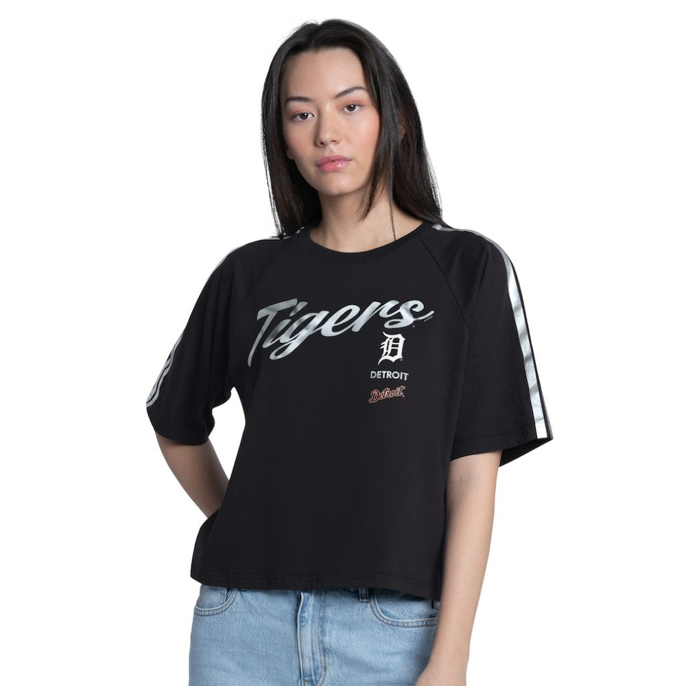 Detroit Tigers G-III 4Her by Carl Banks Women's Classic Play Cropped T-Shirt - Black