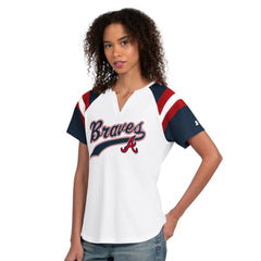 Atlanta Braves Starter Women's Game On Notch Neck T-Shirt - White