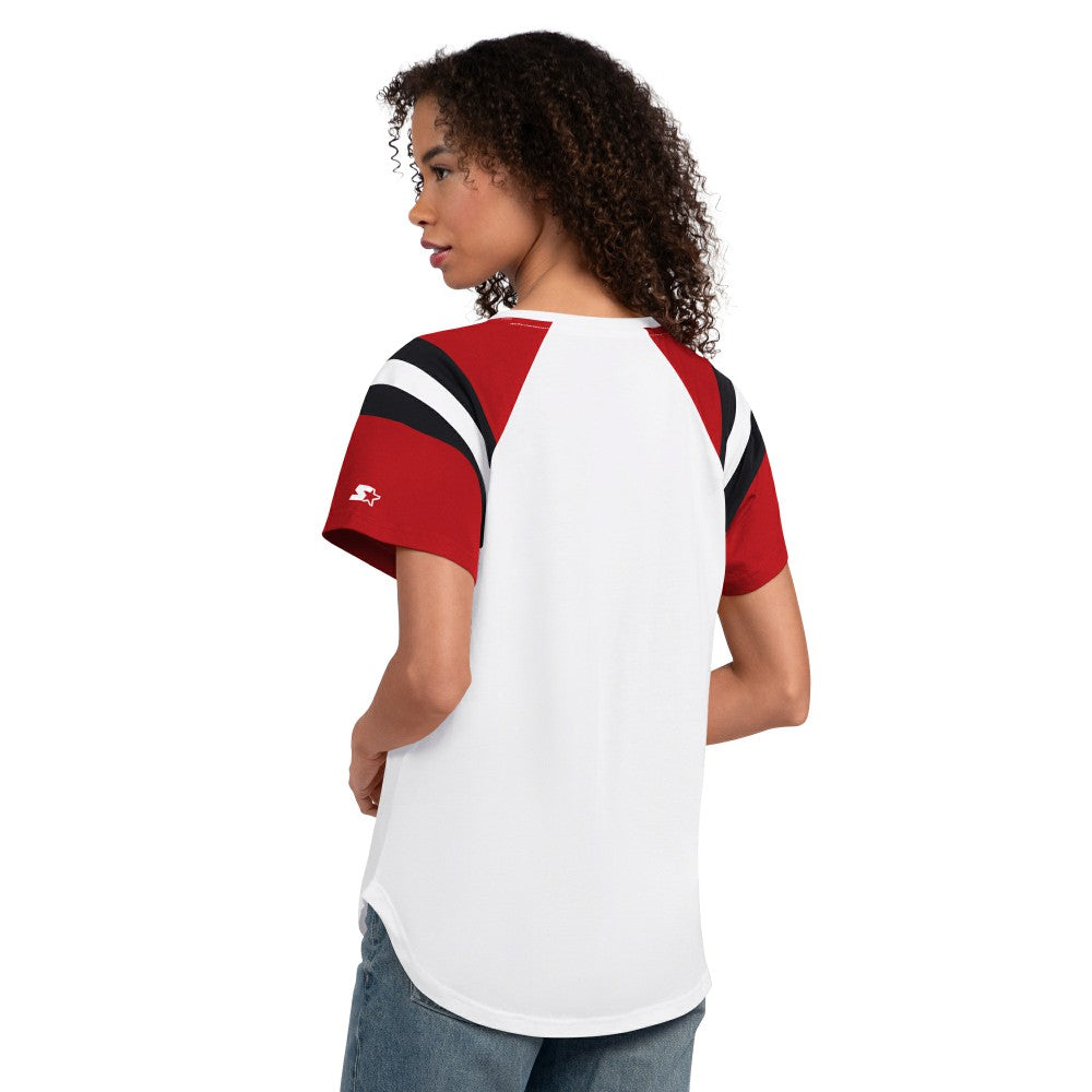 Cincinnati Reds Starter Women's Game On Notch Neck T-Shirt - White