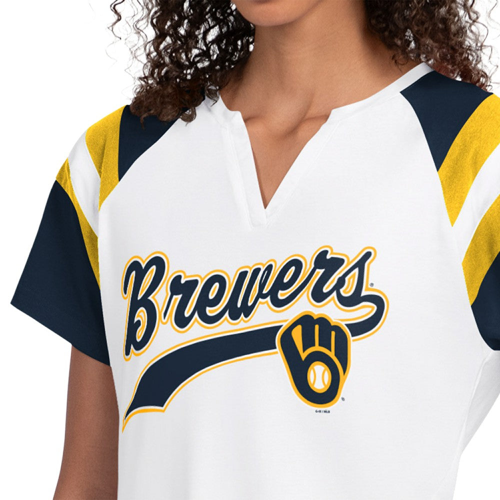 Milwaukee Brewers Starter Women's Game On Notch Neck T-Shirt - White