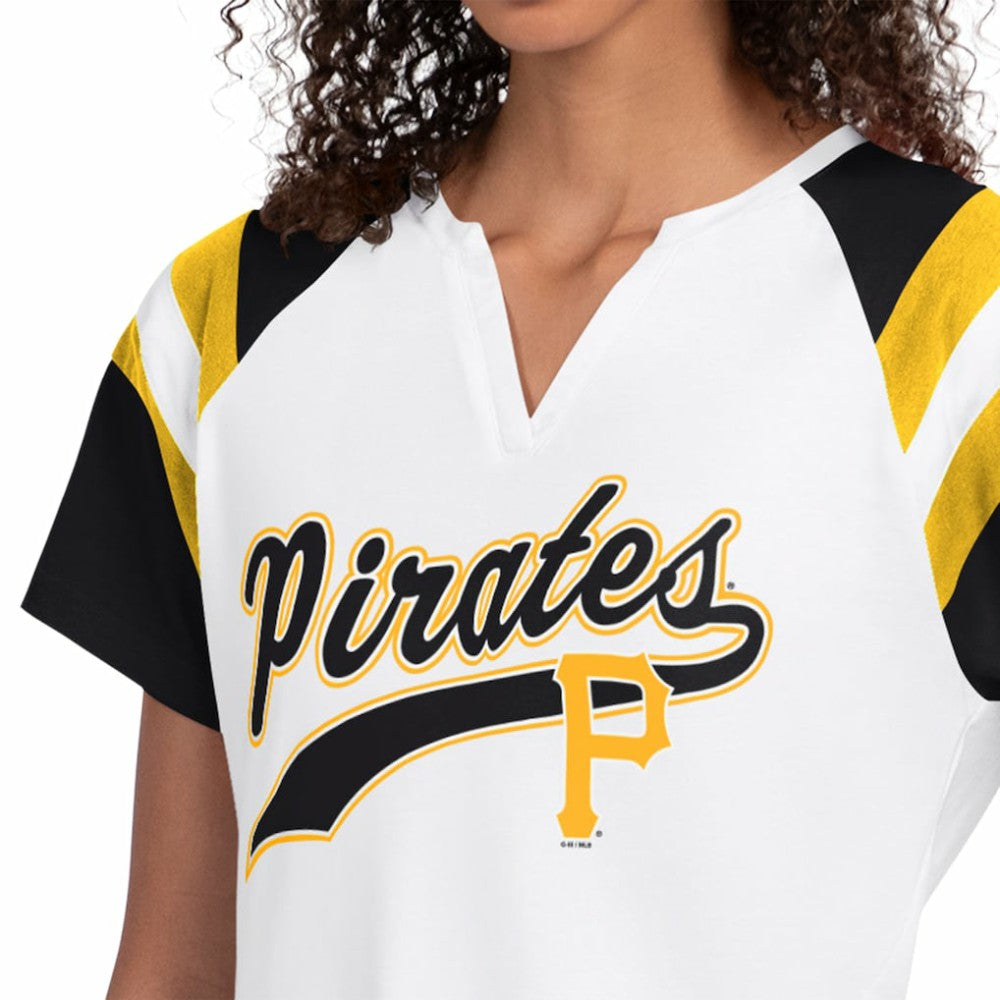Pittsburgh Pirates Starter Women's Game On Notch Neck T-Shirt - White