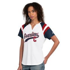 Cleveland Guardians Starter Women's Game On Notch Neck T-Shirt - White
