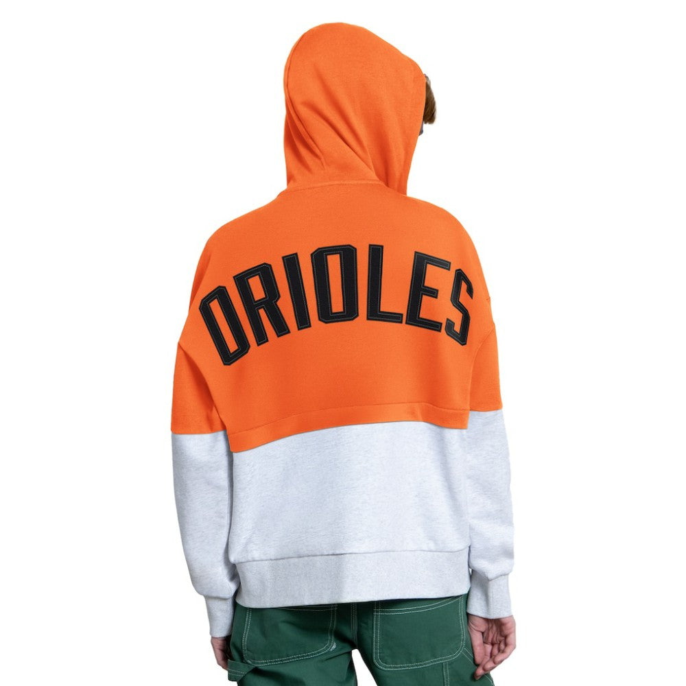 Baltimore Orioles Starter Women's Wishbone Full-Zip Hoodie - Orange/Heather Gray