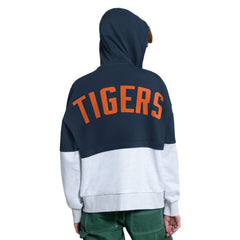 Detroit Tigers Starter Women's Wishbone Full-Zip Hoodie - Navy/Heather Gray