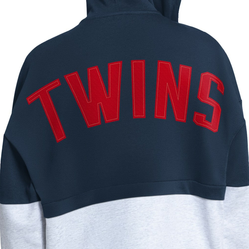 Minnesota Twins Starter Women's Wishbone Full-Zip Hoodie - Navy/Heather Gray