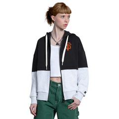 San Francisco Giants Starter Women's Wishbone Full-Zip Hoodie - Black/Heather Gray