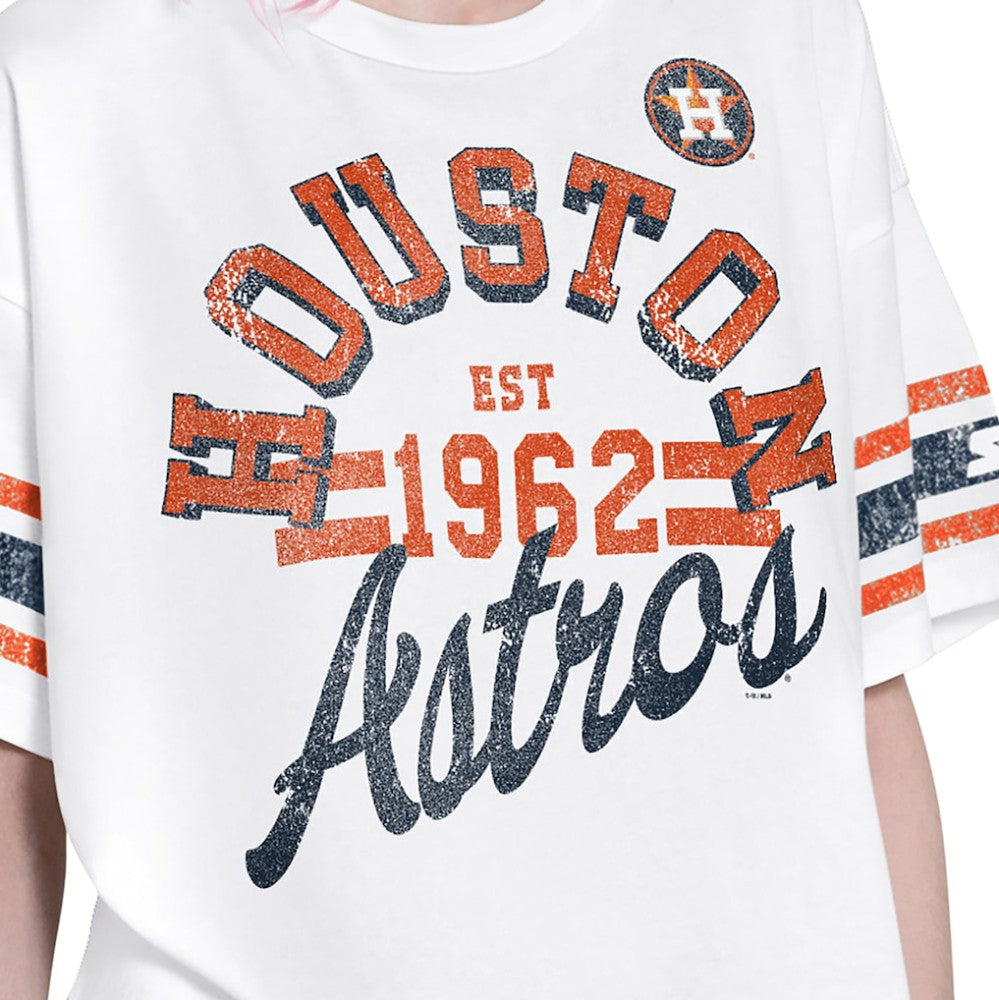 Houston Astros Starter Women's Cropped Hurry Up Offense T-Shirt - White