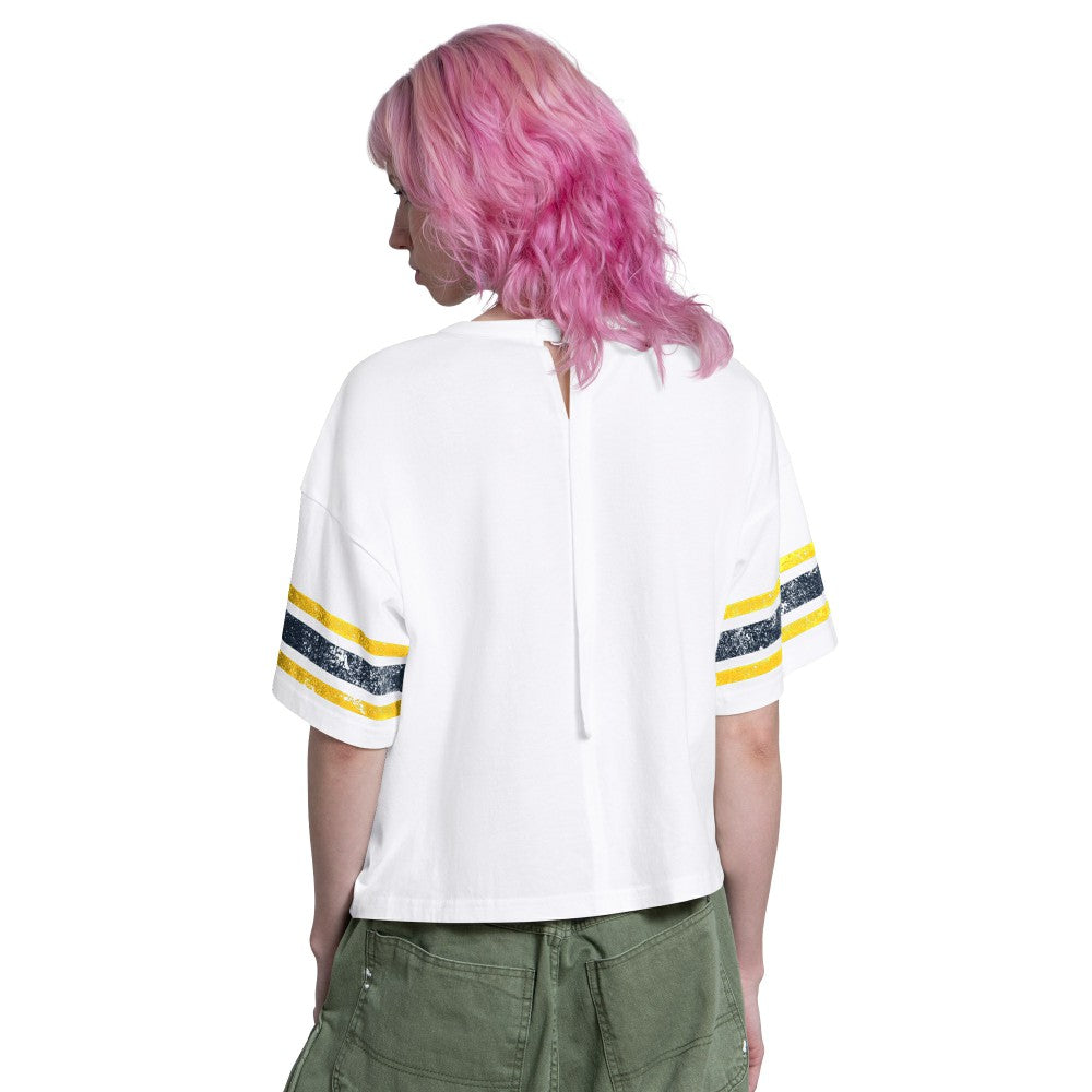 Milwaukee Brewers Starter Women's Cropped Hurry Up Offense T-Shirt - White