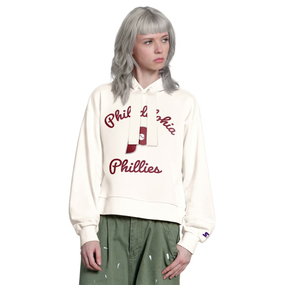 Philadelphia Phillies Starter Women's Baseline Hoodie Sweatshirt - Cream