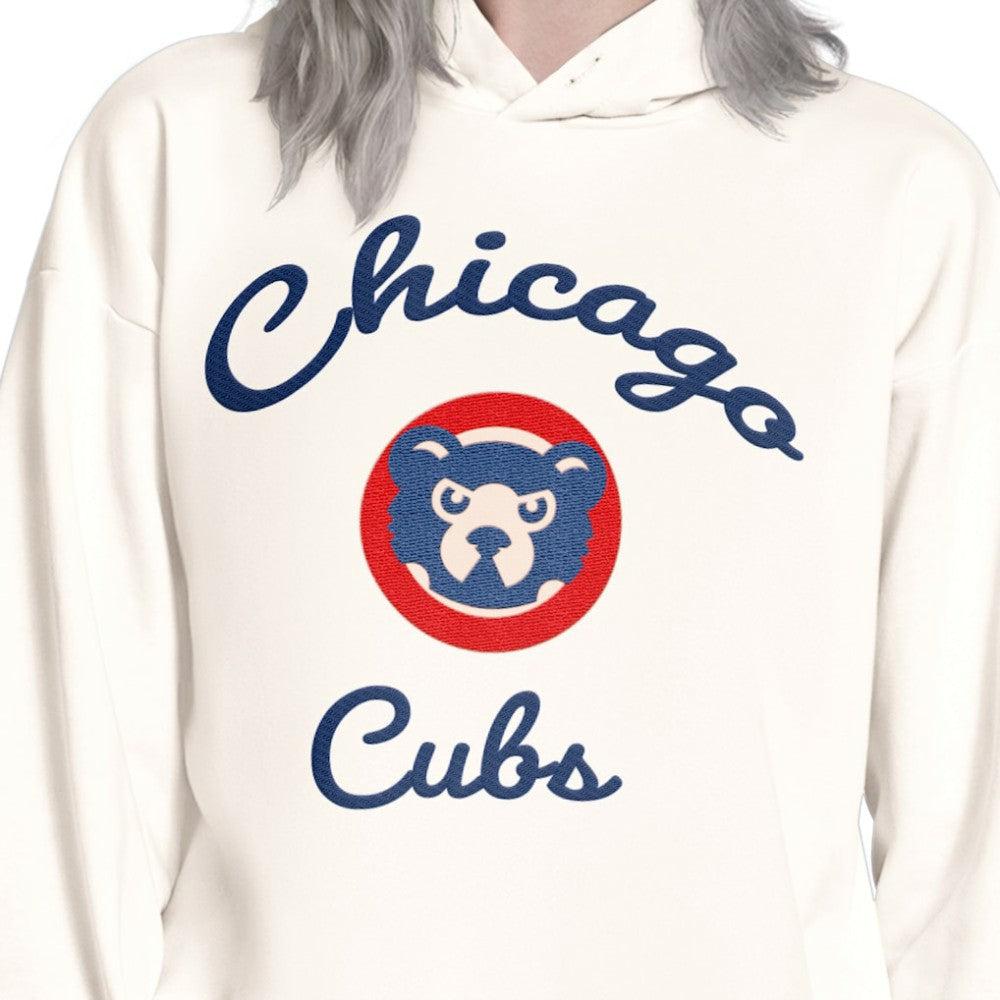 Chicago Cubs Starter Women's Baseline Hoodie Sweatshirt - Cream