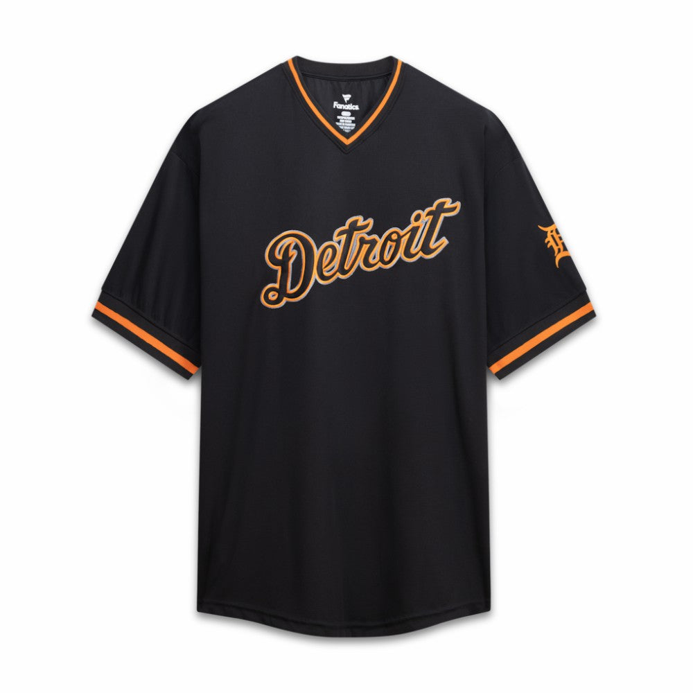 Detroit Tigers Big & Tall Pop Texture V-Neck T-Shirt - Black
