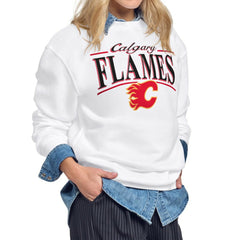 Calgary Flames Starter Women's Arch Stripe Fleece Sweatshirt