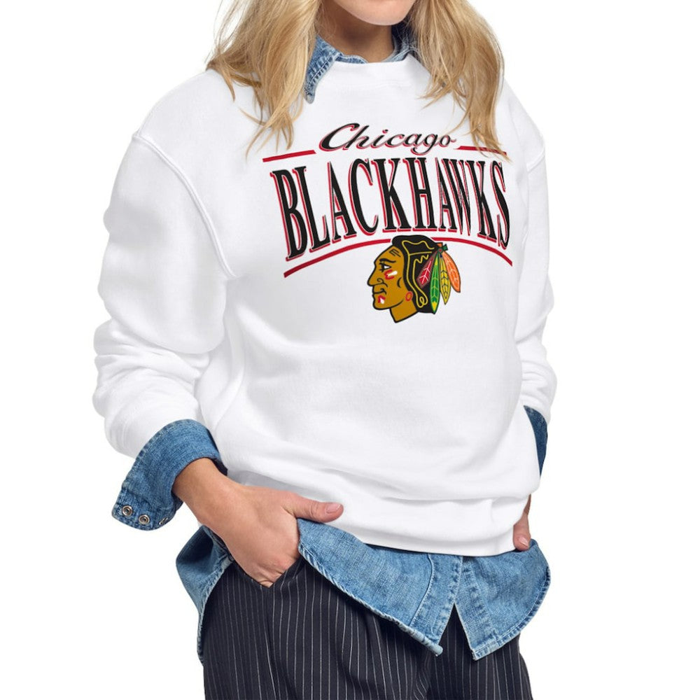 Chicago Blackhawks Starter Women's Arch Stripe Fleece Sweatshirt