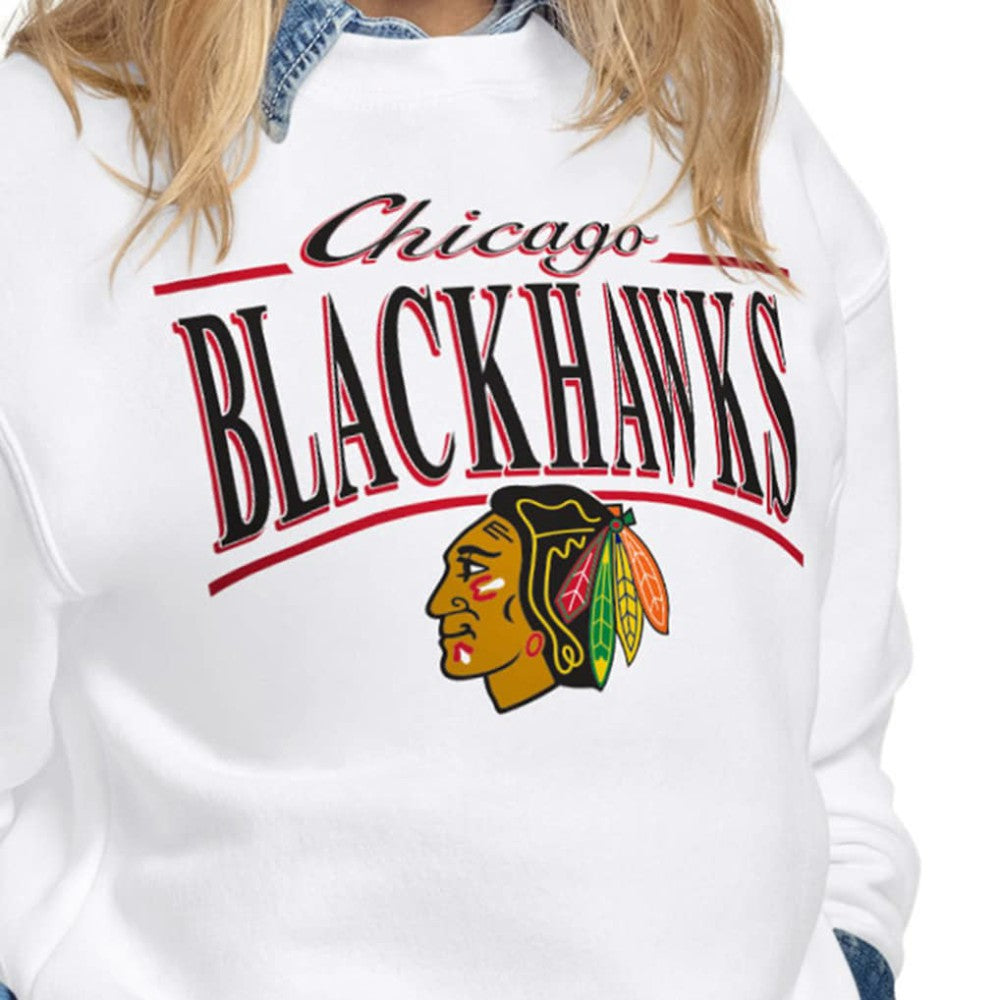 Chicago Blackhawks Starter Women's Arch Stripe Fleece Sweatshirt