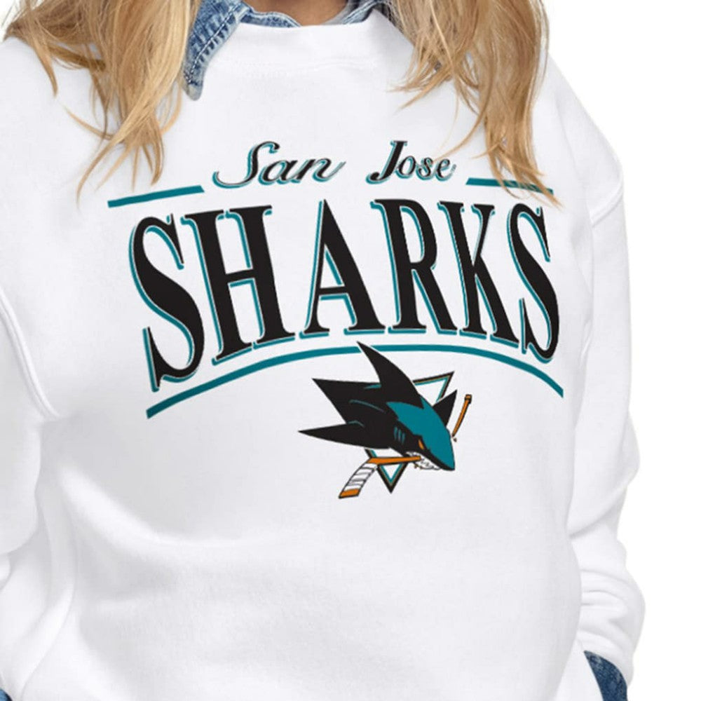 San Jose Sharks Starter Women's Arch Stripe Fleece Sweatshirt